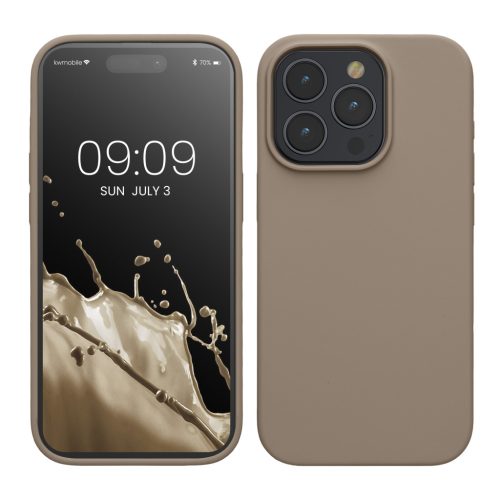 Etui Kwmobile do Apple iPhone 15 Pro, beżowe, silikonowe, KWM000020CC047C