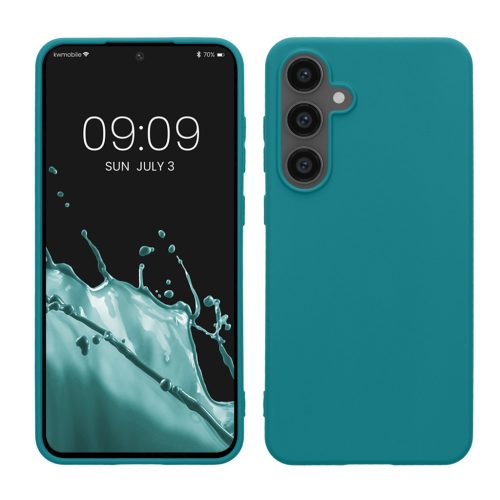 Etui Kwmobile do Samsung Galaxy S24 FE, niebieskie, silikonowe, KWM000021WC002C