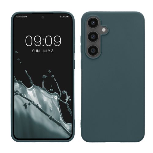 Etui Kwmobile do Samsung Galaxy S24 FE, ciemnozielone, silikonowe, KWM000021WC005C