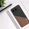 Etui Kwmobile do OnePlus Nord 4, Brązowy/Czarny, Drewno/Silikon, KWM000022VK001C