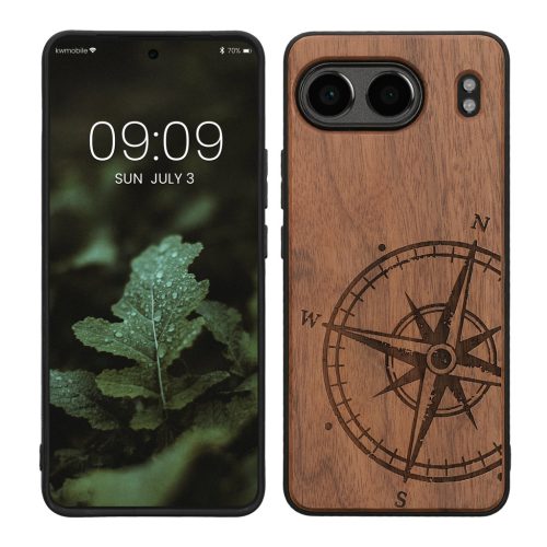 Etui Kwmobile do OnePlus Nord 4, brązowe, drewno/silikon, KWM000022VM001C