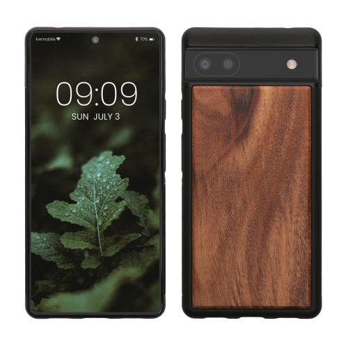 Etui Kwmobile do Google Pixel 6a, brązowe, drewno/silikon, KWM000015MB003C