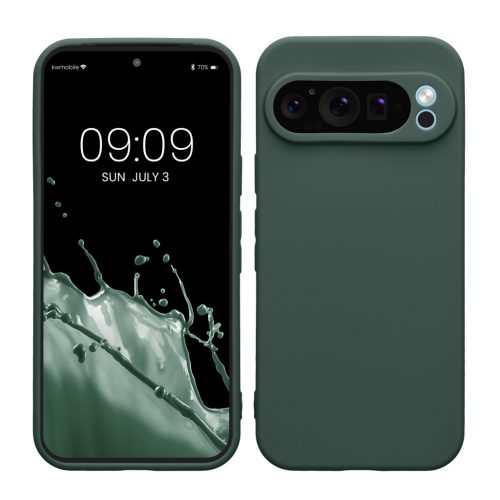 Etui Kwmobile do Google Pixel 9 Pro, ciemnozielone, silikonowe, KWM000020PH013C