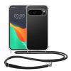 Etui Kwmobile ze smyczą do Google Pixel 9 Pro XL, przezroczyste/czarne, silikonowe, KWM000020QP001C