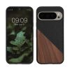 Etui Kwmobile do Google Pixel 9/Pixel 9 Pro, Brązowy/Czarny, Drewno/Silikon, KWM000020QR001C
