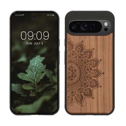 Etui Kwmobile do Google Pixel 9 Pro XL, brązowe, drewno/silikon, KWM000020QT002C