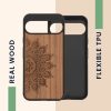 Etui Kwmobile do Google Pixel 9 Pro XL, brązowe, drewno/silikon, KWM000020QT002C