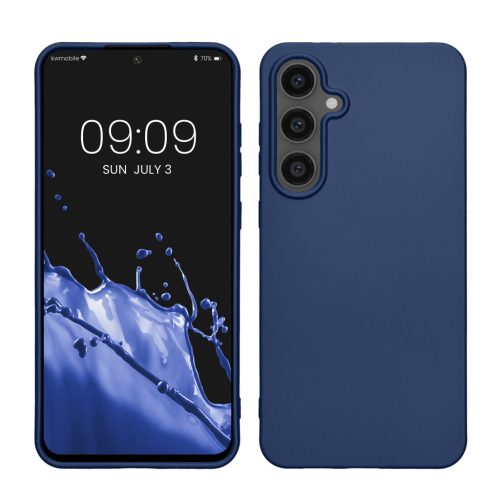 Etui Kwmobile do Samsung Galaxy S24 FE, niebieskie, silikonowe, KWM000021WP003C
