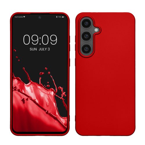 Etui Kwmobile do Samsung Galaxy S24 FE, czerwone, silikonowe, KWM000021WP006C
