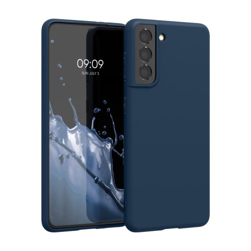 Etui Kwmobile do Samsung Galaxy S21, niebieskie, silikonowe, KWM000012BS049C