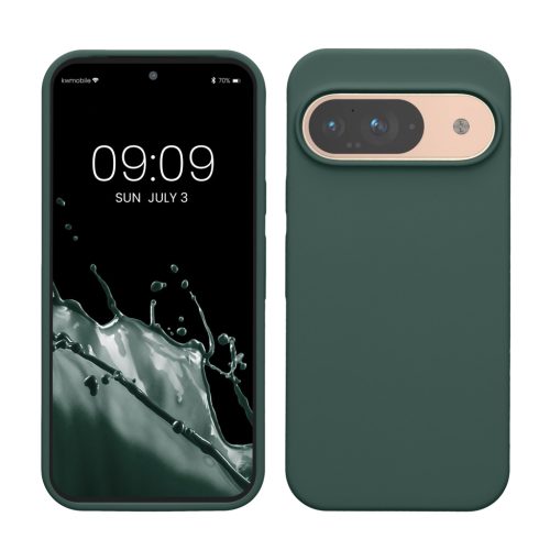 Etui Kwmobile do Google Pixel 9/Pixel 9 Pro, ciemnozielone, silikonowe, KWM000020PI025C
