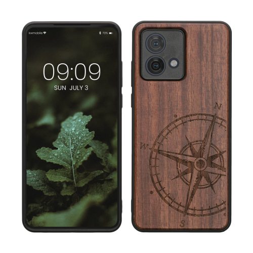 Etui Kwmobile do Motoroli Moto G84, Brązowe, Drewno/Silikon, KWM000022VU001C
