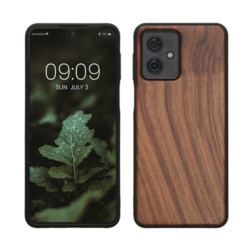 Etui Kwmobile do Motoroli Moto G54, Brązowe, Drewno/Silikon, KWM000022VV001C