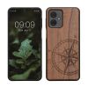 Etui Kwmobile do Motoroli Moto G54, brązowe, drewno/silikon, KWM000022VW001C