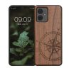 Etui Kwmobile do Motoroli Moto G54, brązowe, drewno/silikon, KWM000022VW001C