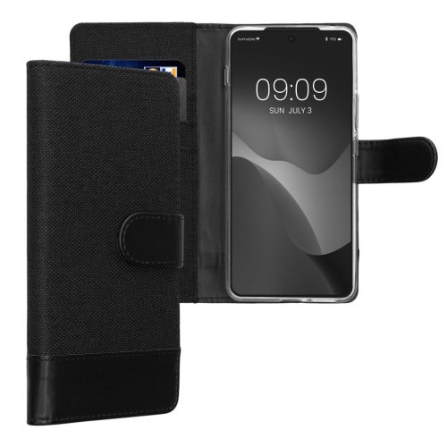 Etui Kwmobile do Motorola ThinkPhone, czarne, tekstylne/silikonowe, KWM000022VX001C