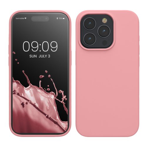 Etui Kwmobile do Apple iPhone 15 Pro, jasnoróżowe, silikonowe, KWM000020CC052C