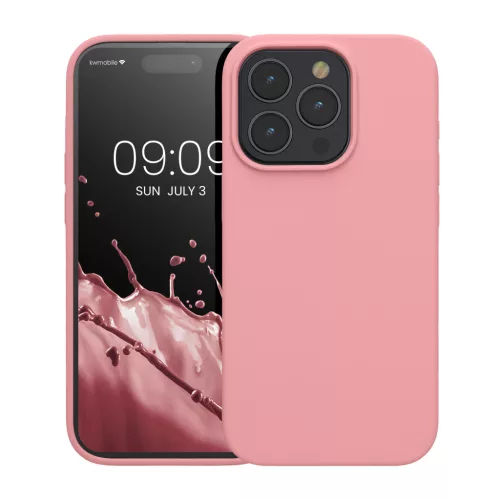 Etui Kwmobile do Apple iPhone 15 Pro, jasnoróżowe, silikonowe, KWM000020CC052C