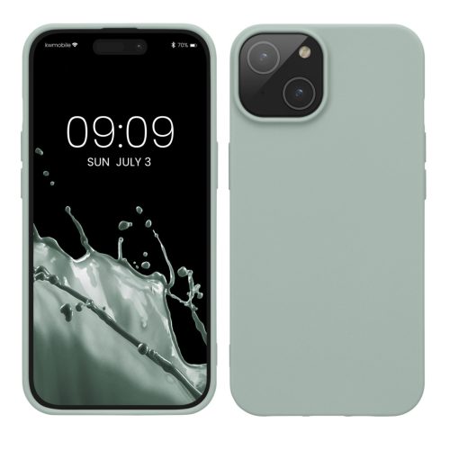 Etui Kwmobile do Apple iPhone 15, jasnozielone, silikonowe, KWM000020CE008C
