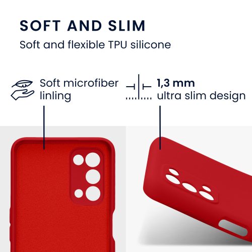 Etui Kwmobile do OPPO A74 5G/A54 5G, silikonowe, czerwone, 57571.229