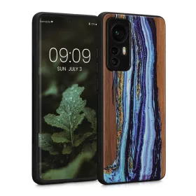   Etui Kwmobile do Xiaomi 12/12X, drewno, wielokolorowe, 56788.07