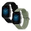 Zestaw 2 pasków do Huami Amazfit GTS 3/Amazfit GTS 2/Amazfit GTS, Kwmobile, Czarny/Zielony, Silikon, 52696.13