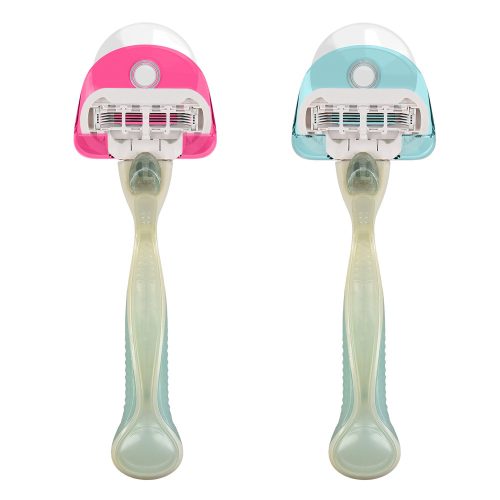 Zestaw 2 uchwytów do golarki Kwmobile, niebiesko-różowy, plastikowy, 48032.15