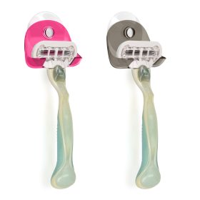   Zestaw 2 uchwytów do golarki Kwmobile, czarno-różowy, plastikowy, 48032.14