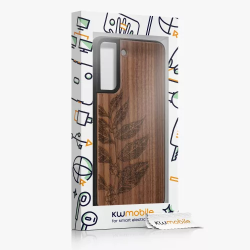 Etui kwmobile do Samsunga Galaxy S21 FE, Drewno, Brąz, 56172.05