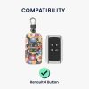 Etui na kluczyk samochodowy kwmobile do Renault/Dacia 4 przyciski - Keyless Go, ekoskóra, wielokolorowy, 44637.70