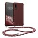 Etui Kwmobile ze smyczą do Samsung Galaxy A50, fioletowe, silikonowe, 49962.187