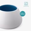 Bol ceramic Navaris pentru caini cu urechi lungi, lavabil, ceramica, alb, 56612.04