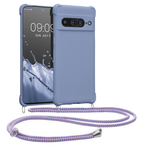 Etui Kwmobile ze smyczą do Google Pixel 7 Pro, niebieskie, silikonowe, 59967.108