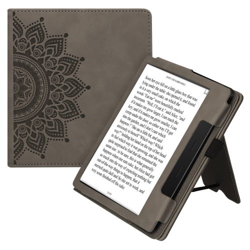 Etui kwmobile do Amazon Kindle Oasis 10, Skóra ekologiczna, Szary, 59393.04