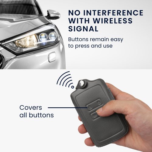 Etui na kluczyk samochodowy kwmobile do Renault/Dacia 4 przyciski - Keyless Go, skóra naturalna, szara, 54669.08