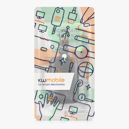 Etui na kluczyk samochodowy kwmobile do Renault/Dacia 4 przyciski - Keyless Go, skóra naturalna, szara, 54669.08