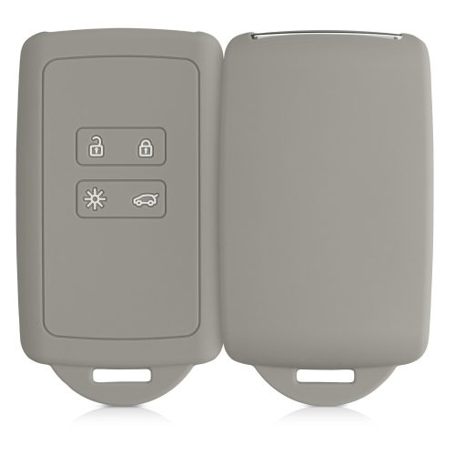 Etui na kluczyk samochodowy kwmobile do Renault/Dacia 4 przyciski - Keyless Go, silikon, szary, 48035.25