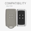 Etui na kluczyk samochodowy kwmobile do Renault/Dacia 4 przyciski - Keyless Go, silikon, szary, 48035.25