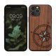 Etui kwmobile do Apple iPhone 12/iPhone 12 Pro, drewno, brązowo-niebieskie, 52734.16