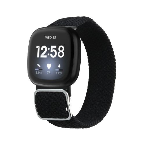 Pasek kwmobile do Fitbit Versa 4/Sense 2/Versa 3, nylon, czarny, 60293.01