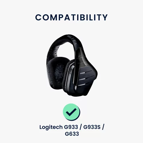 Zestaw 2 nauszników kwmobile do Logitech G933/G633, skóra ekologiczna, czarny, 60362.01