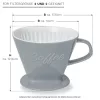 Filtru cafea Creano din portelan, marimea 4, pentru filtre 1x4, baza stabila, gri piatra