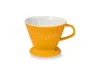 Filtru cafea Creano din portelan, marimea 4, pentru filtre 1x4, baza stabila, galben sofran