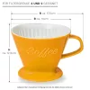 Filtru cafea Creano din portelan, marimea 4, pentru filtre 1x4, baza stabila, galben sofran