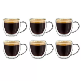   Set 6 cesti espresso termice Creano DG-BH, 100 ml, sticla borosilicata, perete dublu