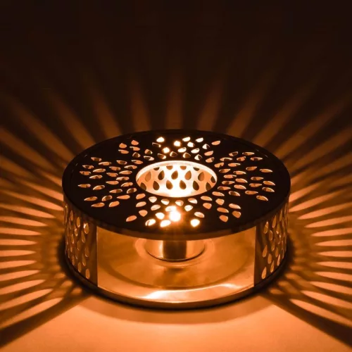 Suport incalzire ceainic Creano Leaf, din inox, cu suport pentru lumanare