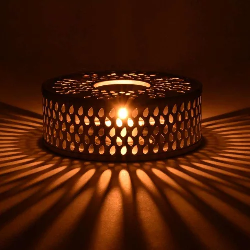 Suport incalzire ceainic Creano Leaf, din inox, cu suport pentru lumanare