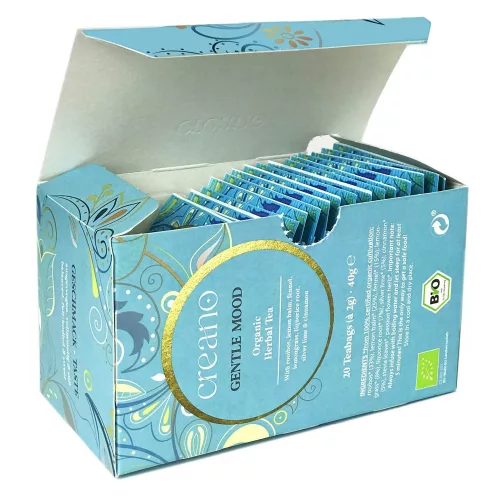 Herbata Bio Creano Spokojny Nastrój, rooibos i zioła, słodki smak, zestaw 20 torebek
