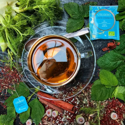 Herbata Bio Creano Spokojny Nastrój, rooibos i zioła, słodki smak, zestaw 20 torebek