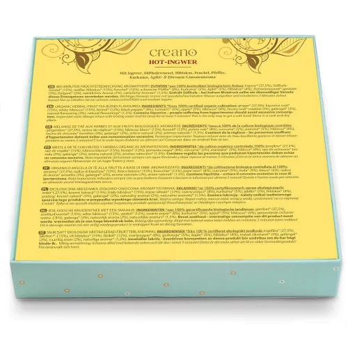 Zestaw prezentowy herbat ziołowych Creano Tea Lovers, 9 torebek piramidkowych w różnych kształtach, 22.5 g, bez kofeiny